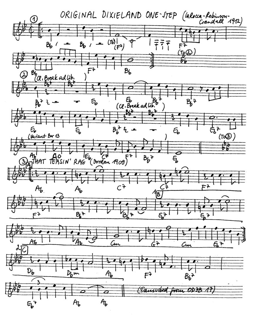 original dixieland one-step leadsheet – book us for your next 20s or gatsby event